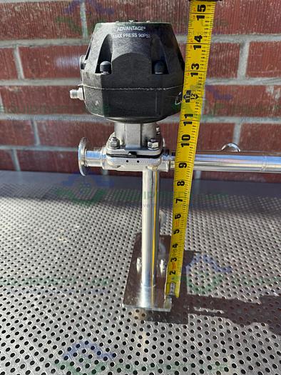Used ITT Pure Flo Advantage 6 -Way Diaphragm Valve w/  1"  Sanitary Fitting