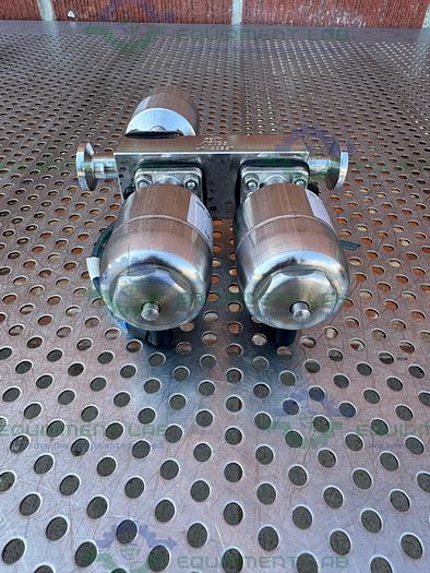 Used Lot of 3 - Gemu 9650 8Z 20T1 4-Way Diaphragm Valve w/ 1/2" Sanitary Fitting