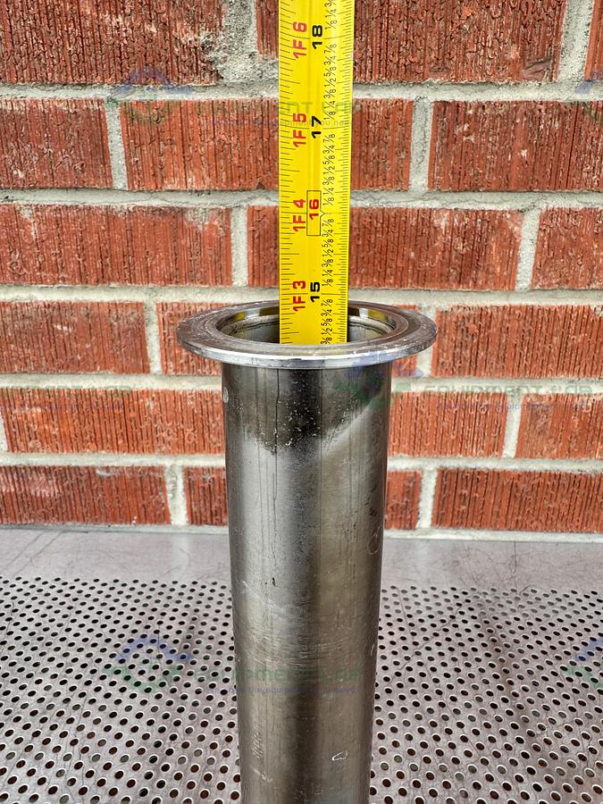Used Stainless Steel KF 50  Nipple Vacuum Fitting 15" Length
