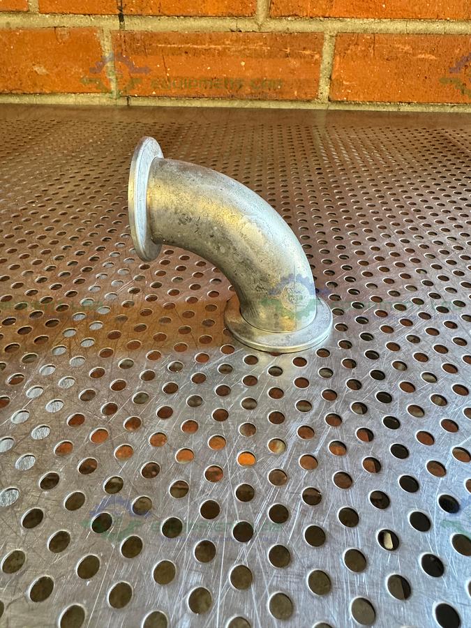 Used Stainless Steel 90 Degree KF 40 Elbow Nipple Vacuum Fitting
