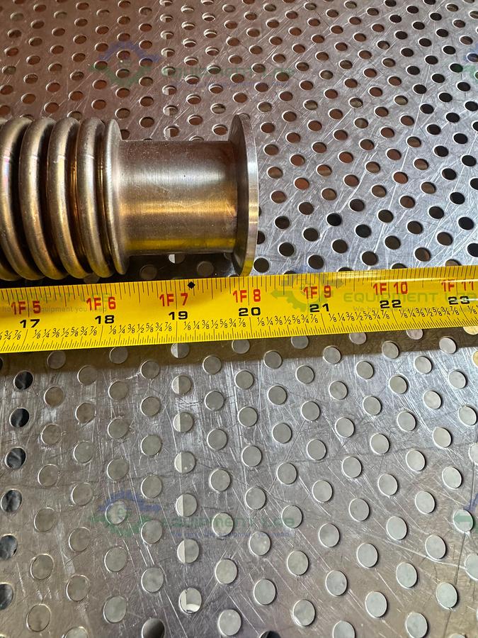 Used Stainless Steel Bellows Flexible Vacuum Hose 20" w/ KF 40 Fitting