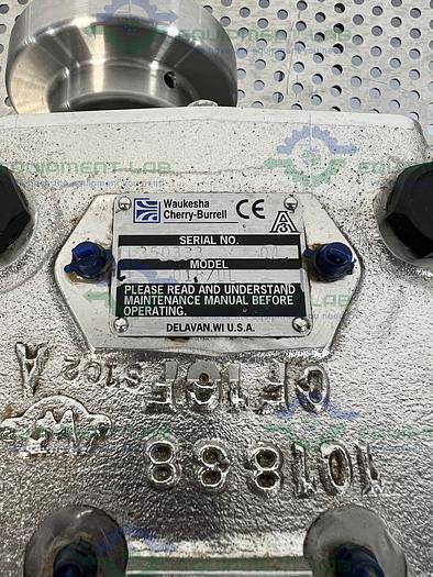 Used Waukesha Cherry Burrell  0187UL Rotary Lobe Pump w/ Stainless 1.5 HP Motor