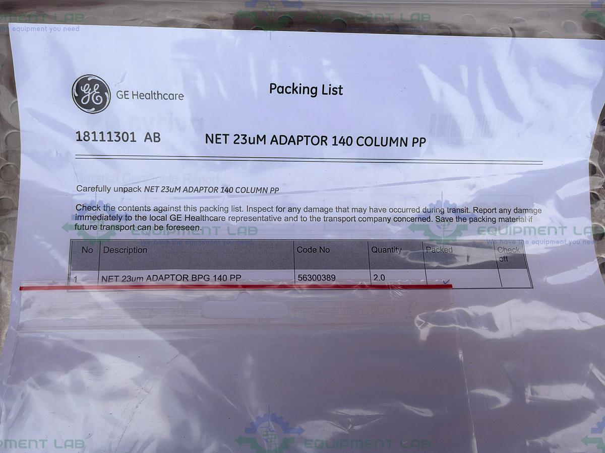 Lot of 2 - Cytiva / GE / Pharmacia 18111301 NET 23um Adaptor BPG 140 PP