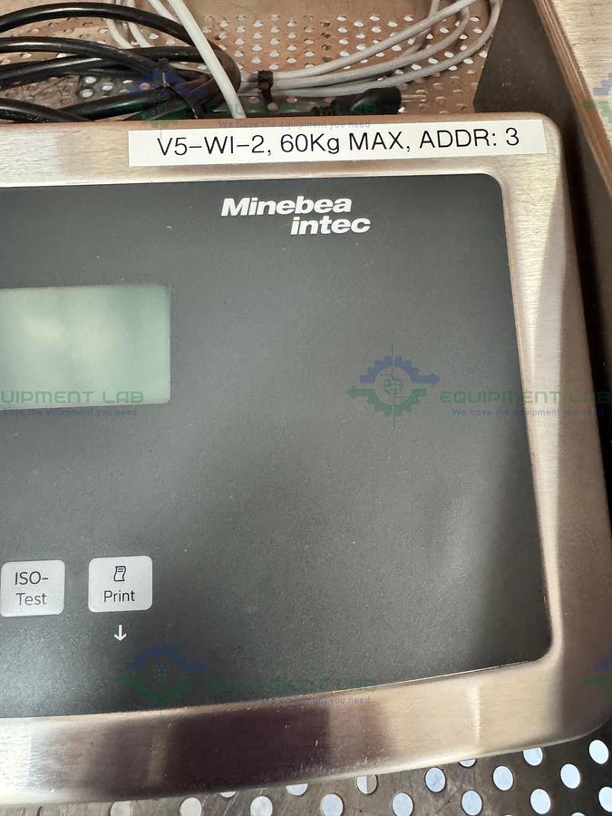 Used Minebea Intec CAPS1U-100EE-LU Stainless Steel Scale 18x18 w/ CAIS1-U, 130LBS