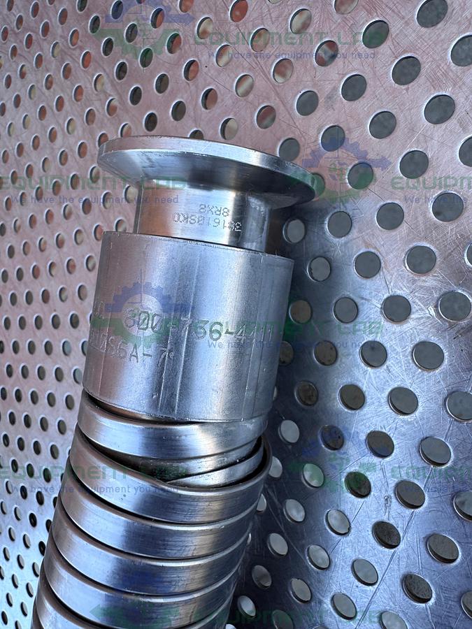 Used Williams-Carver  83" SS Reinforced Flexible Silicon Hose w/ 1" Sanitary Fittings