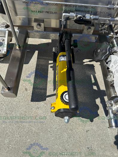 Used Millipore MPODSYS1B CP8PA5001A Filter Press w/ Enerpac P142 Hydraulic Hand Pump