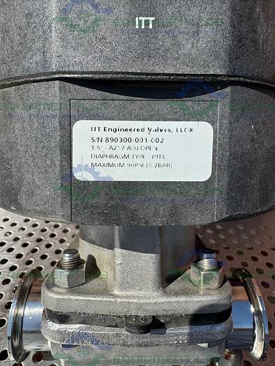 Used ITT Pure-Flo  A217 Diaphragm Valves 90PSI w/ 1 1/2" Sanitary Fitting