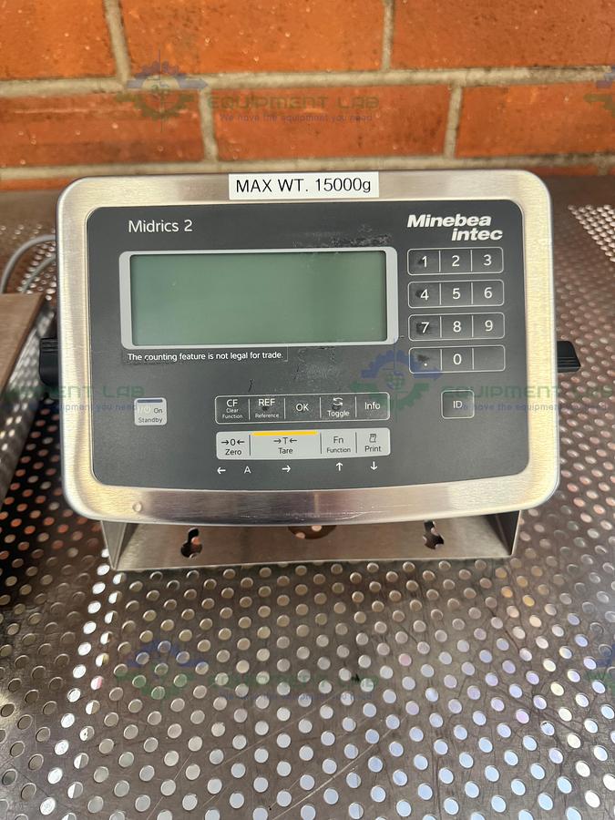 Used Minebea Intec CAPS1U-20CC-LU Stainless Steel Scale 10x10 w/ MIS2UR-V2, 30 LBS