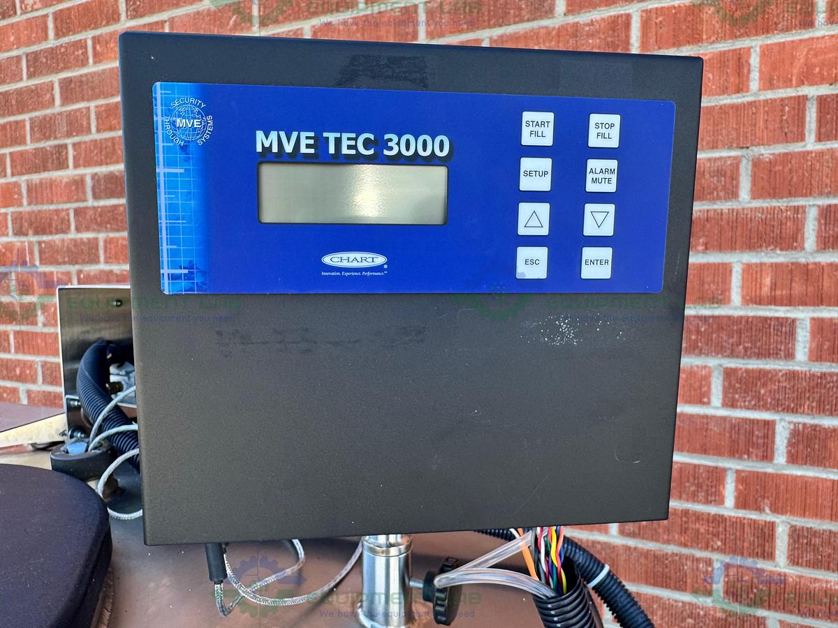 Used CHART MVE 800 Series-150  Liquid Nitrogen Cryogenic Storage Tank w/ TEC 3000