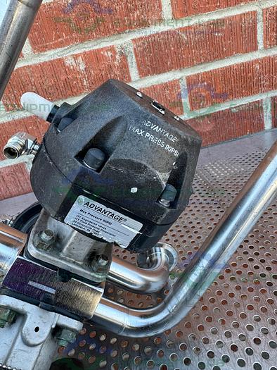 Used 3 ITT Pure Flo Advantage 4 - Way Diaphragm Valve w/ 1" Sanitary Fitting