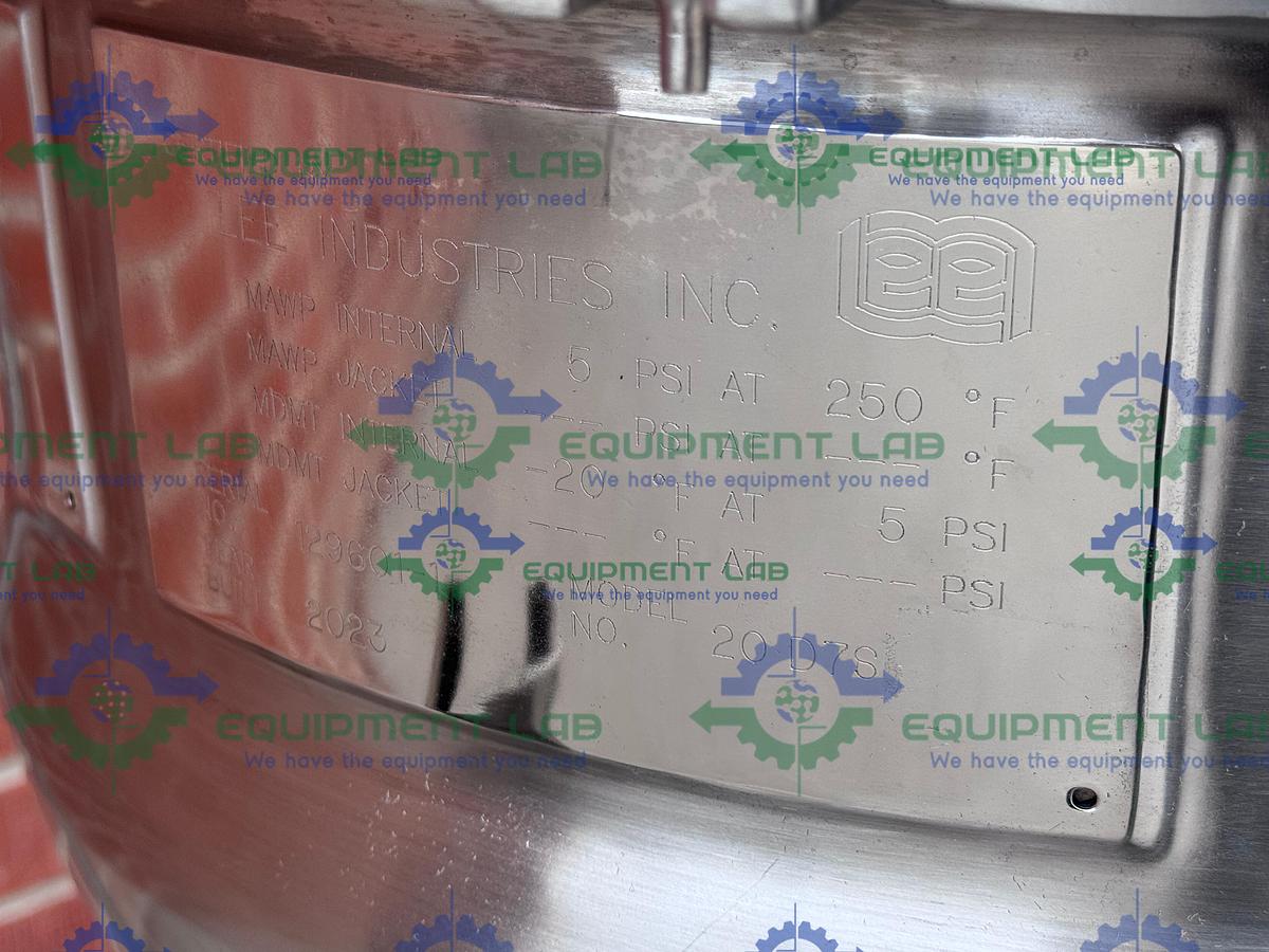 Used Lee Industries 50 Liter Stainless Steel Jacketed Reactor w/Mixer, Scraper MFG 23