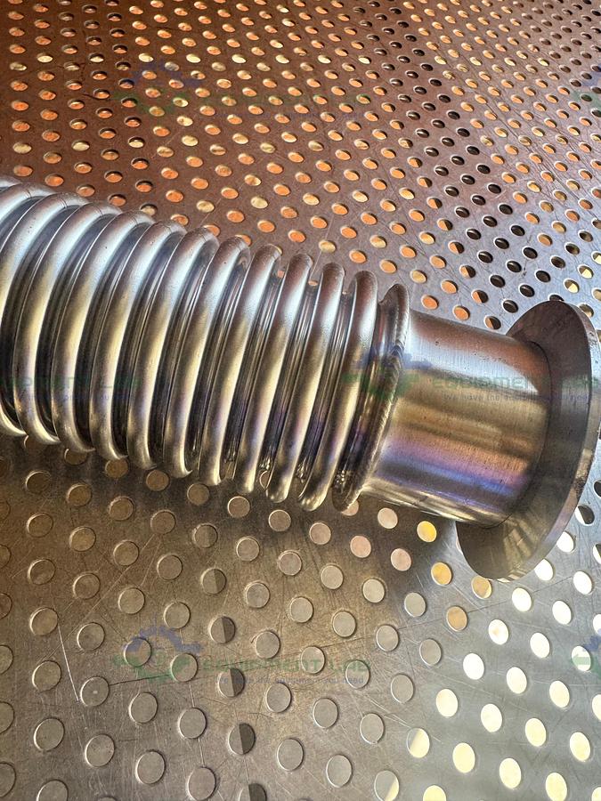 Used Stainless Steel Bellows Flexible Vacuum Hose 36" w/ KF 50 Fitting