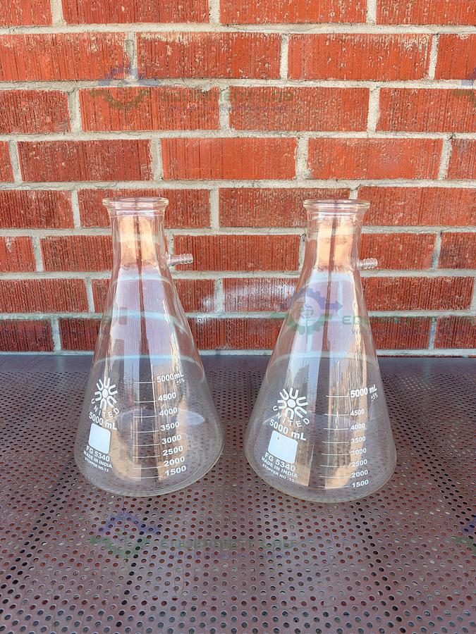 Used Lot of 2 - United Scientific FG5340 5000 mL Erlenmeyer Flask