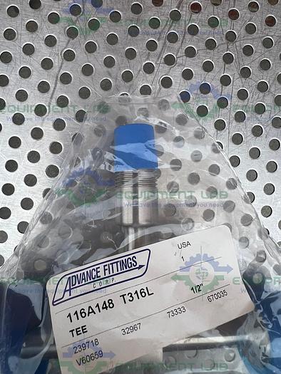 Advance Fittings 116A148 Stainless Steel Tee 1/2" Threaded to Threaded Adapter