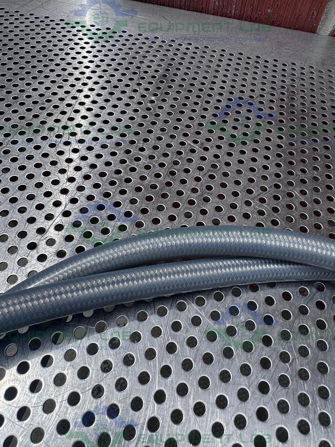 Used Sani-Tech West 84" Stainless Steel Flexible Braided Hose 1/2" Sanitary Fitting