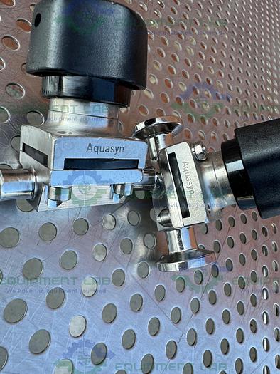 Used 2 Aquasyn 6155535 Diaphragm Valve w/ 1/2" Sanitary Fittings