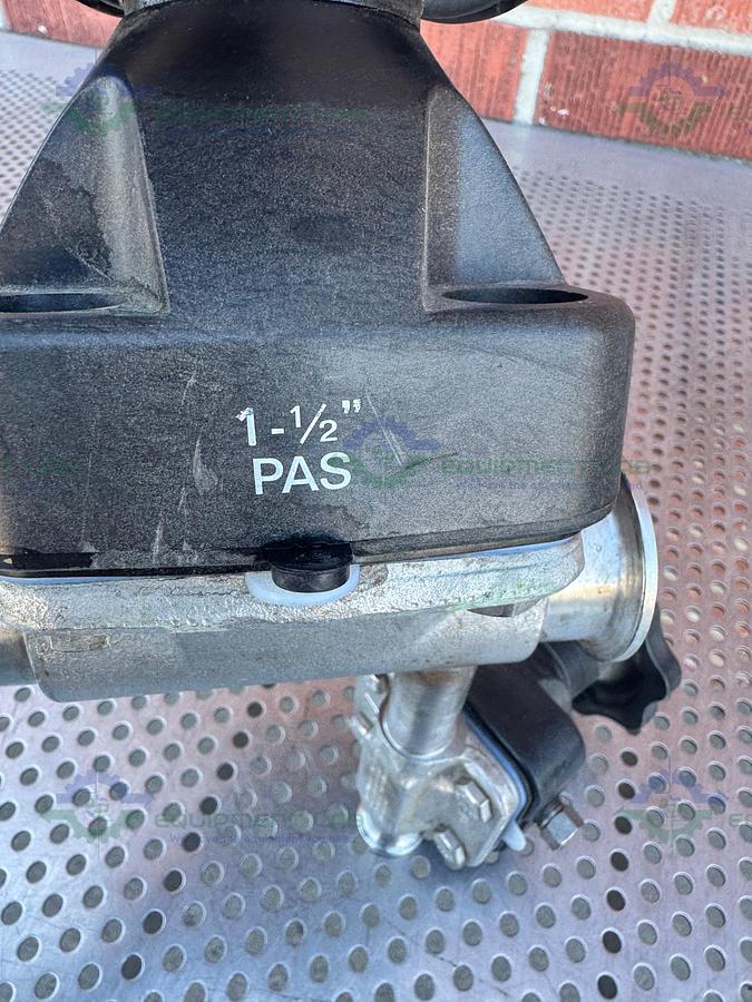 Used 2- ITT Pure Flo  RA25MAX Diaphragm Valve w/ 1 1/2" to 3/4" Sanitary Fitting