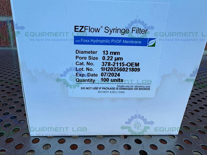 EZFlow 379-2115-OEM Sterile Syringe Filter, 13mm .22μm Hydrophilic PVDF Membrane