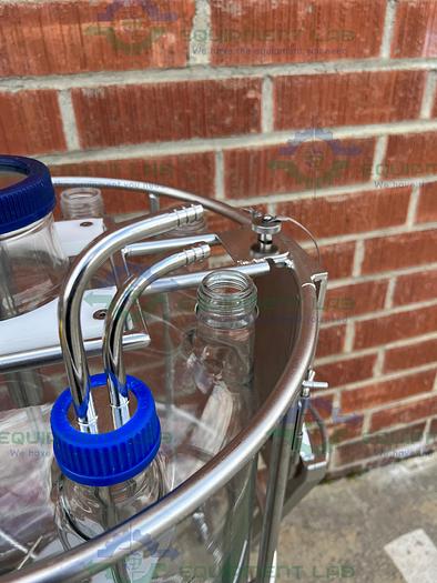 Used Chemglass 36L Glass Graduated 9-Neck Bio Reactor Vessel w/ Impeller + More