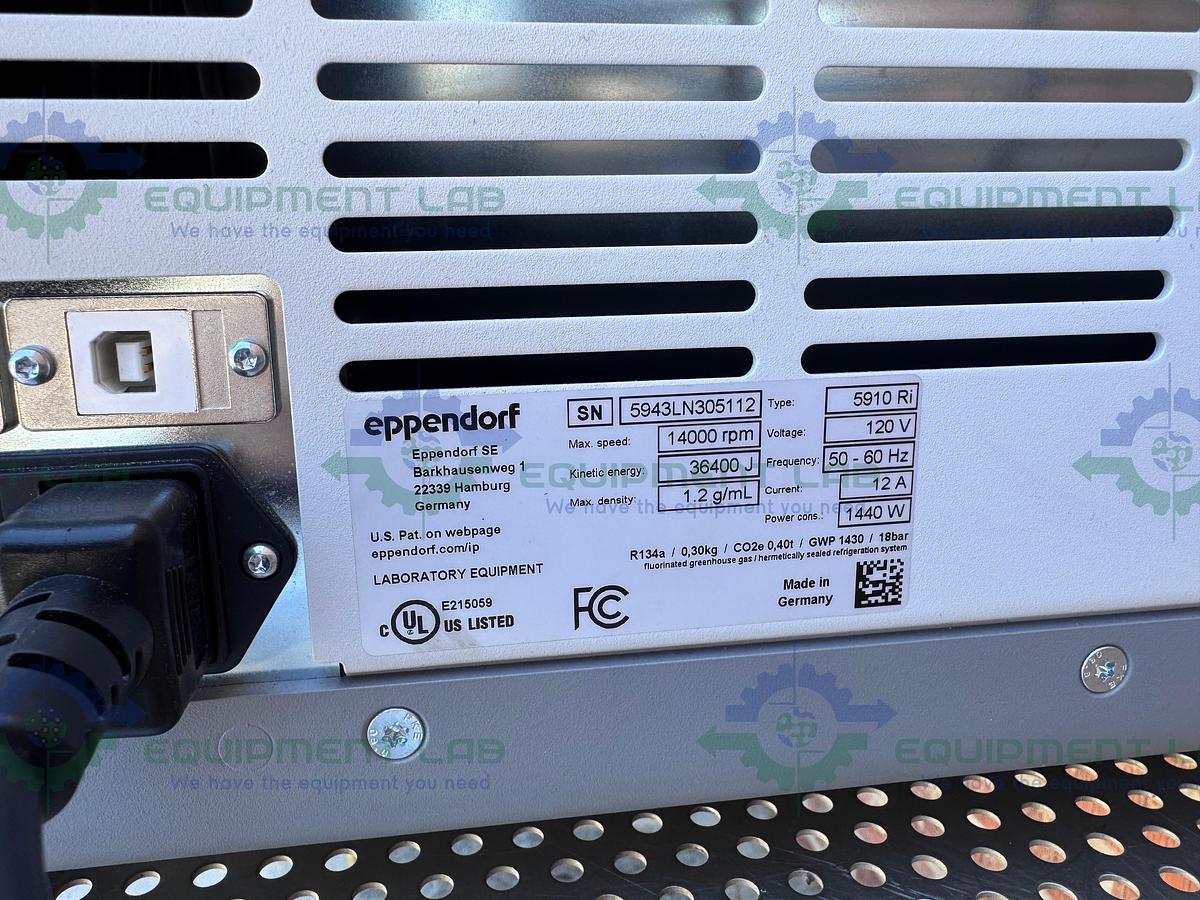 Used Eppendorf 5910Ri Refrigerated Centrifuge w/ S-4X Universal Rotor 4500 RPM
