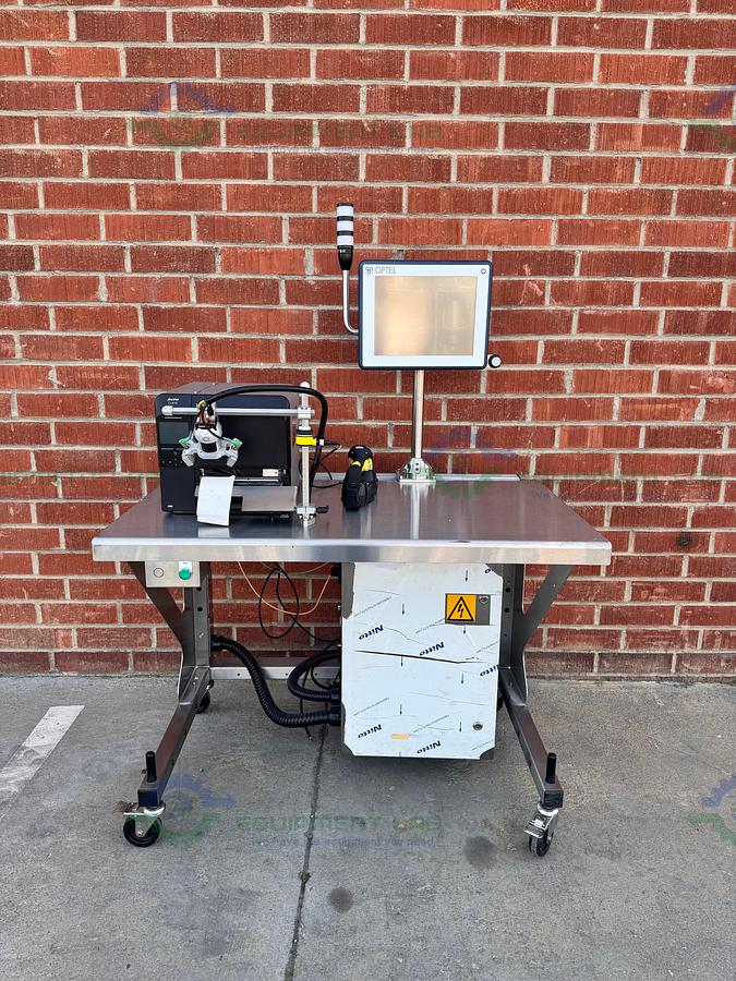 Used Optel Portable Manual Packing Station w/  Sato CL6NX Thermal Printer, Scanner