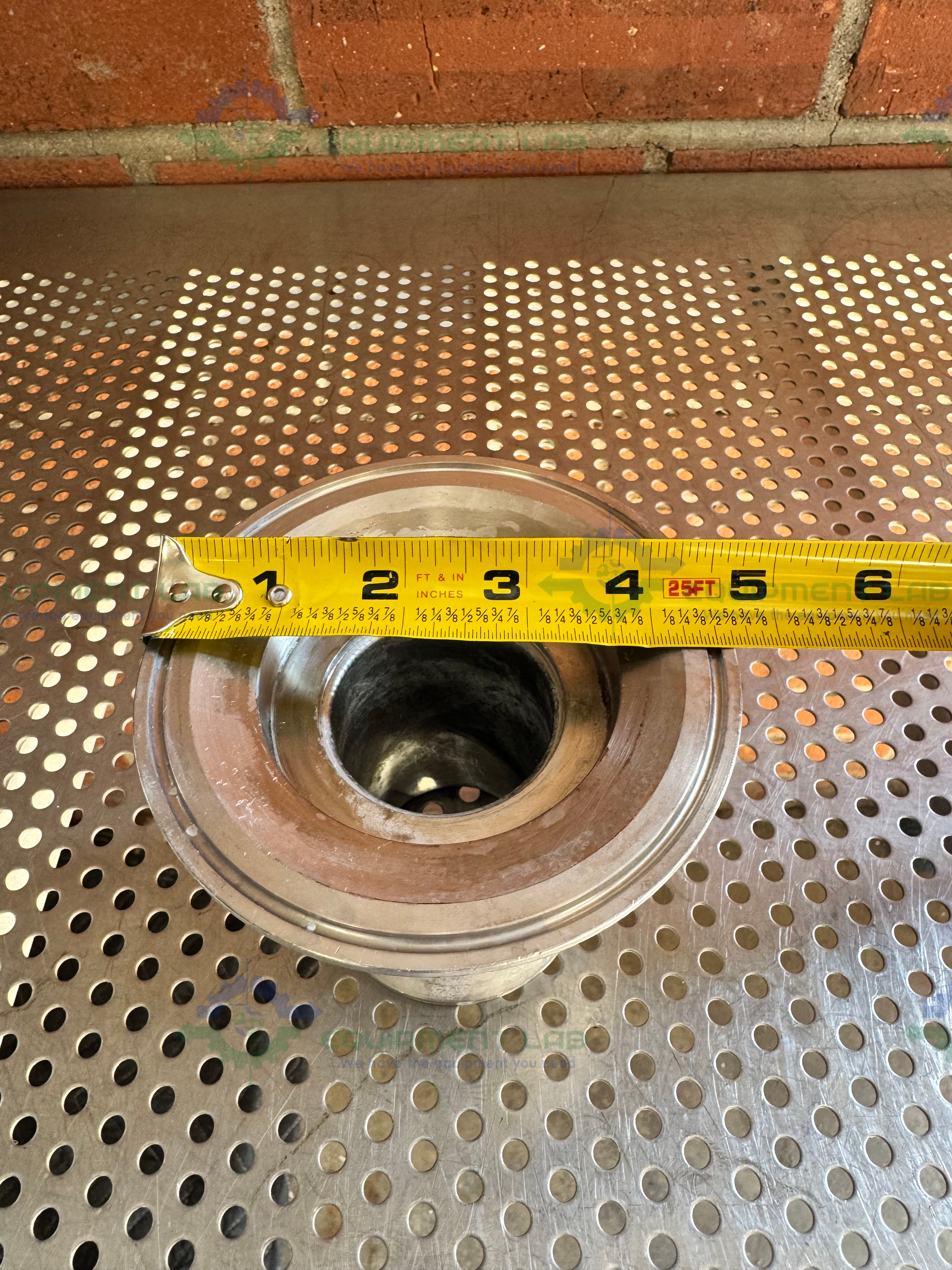 Used 1 Stainless Steel Vacuum Reducer KF 50 to 4" Sanitary Fitting
