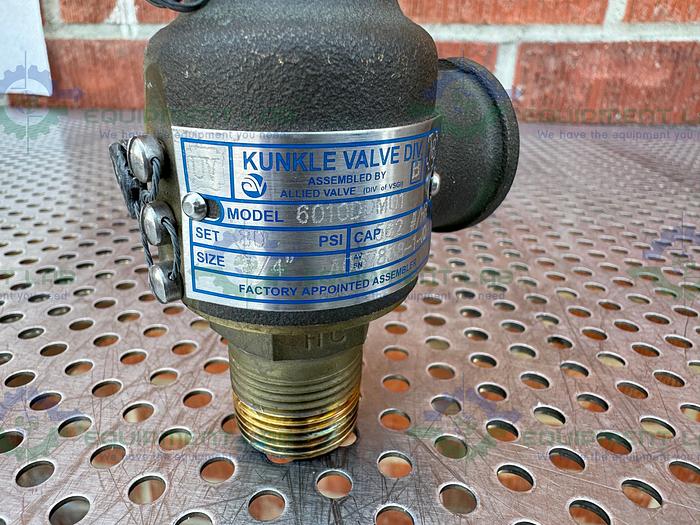Used Kunkle Valve 6010DDM01 Safety Relief Valve 3/4" , 180 PSIG