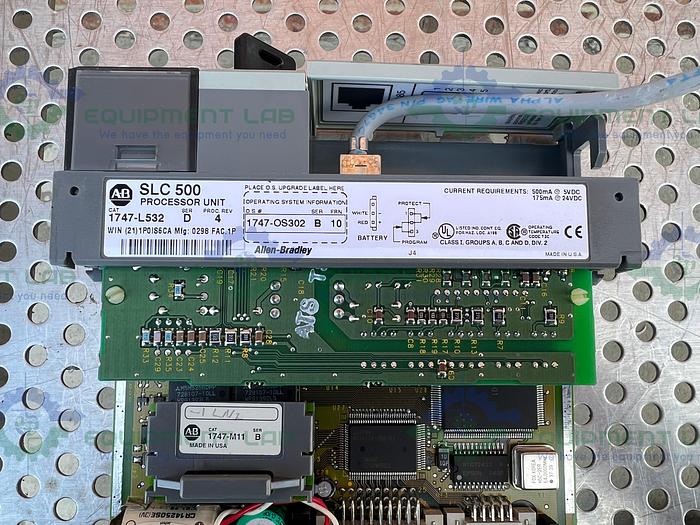 Used Allen Bradley  SLC 500 1746-P1 Processor Unit w/ 1747-L532, 1746-NT4 Modules