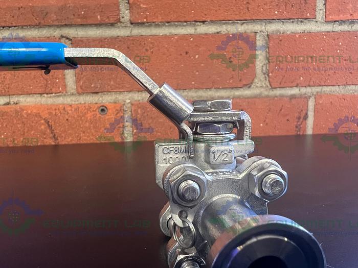 Used Hinline Stainless Steel Ball Valve w/ 3/4" Sanitary Fitting