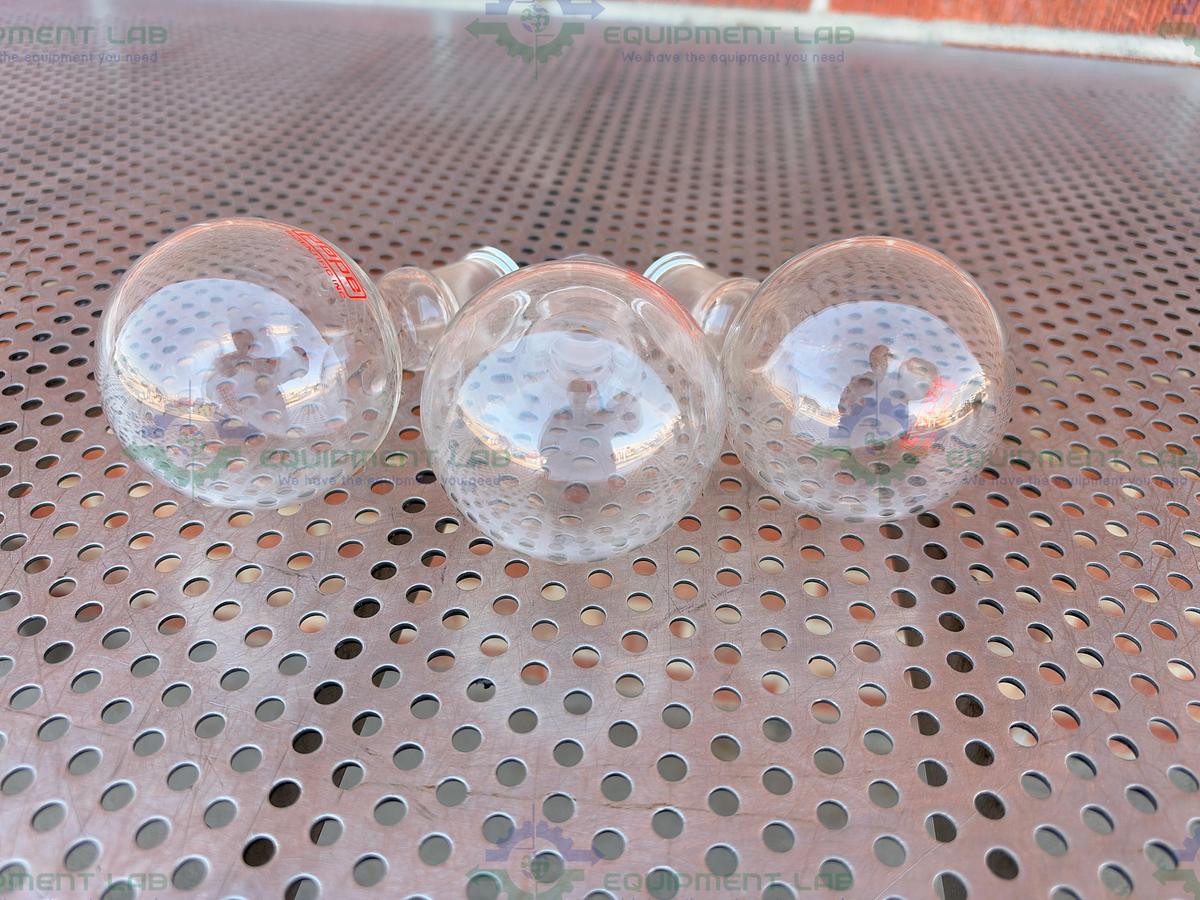 Used Lot of 3 - Pope Scientific 200 mL Single Neck Round Bottom Flask