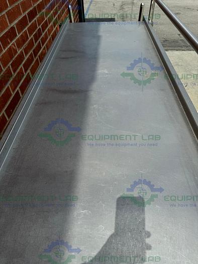 Used Stainless Steel Two Sided Platform Ladder 63" x 77" x 30" on Casters