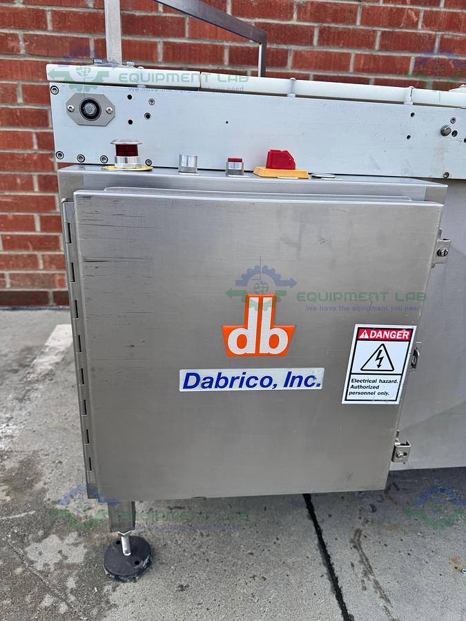  for parts or not working Dabrico Stainless Steel Reflow Surge Accumulation Feed Table Conveyor 46" x 84"