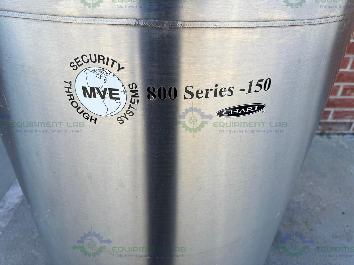 Used CHART MVE 800 Series-150  Liquid Nitrogen Cryogenic Storage Tank w/ TEC 3000
