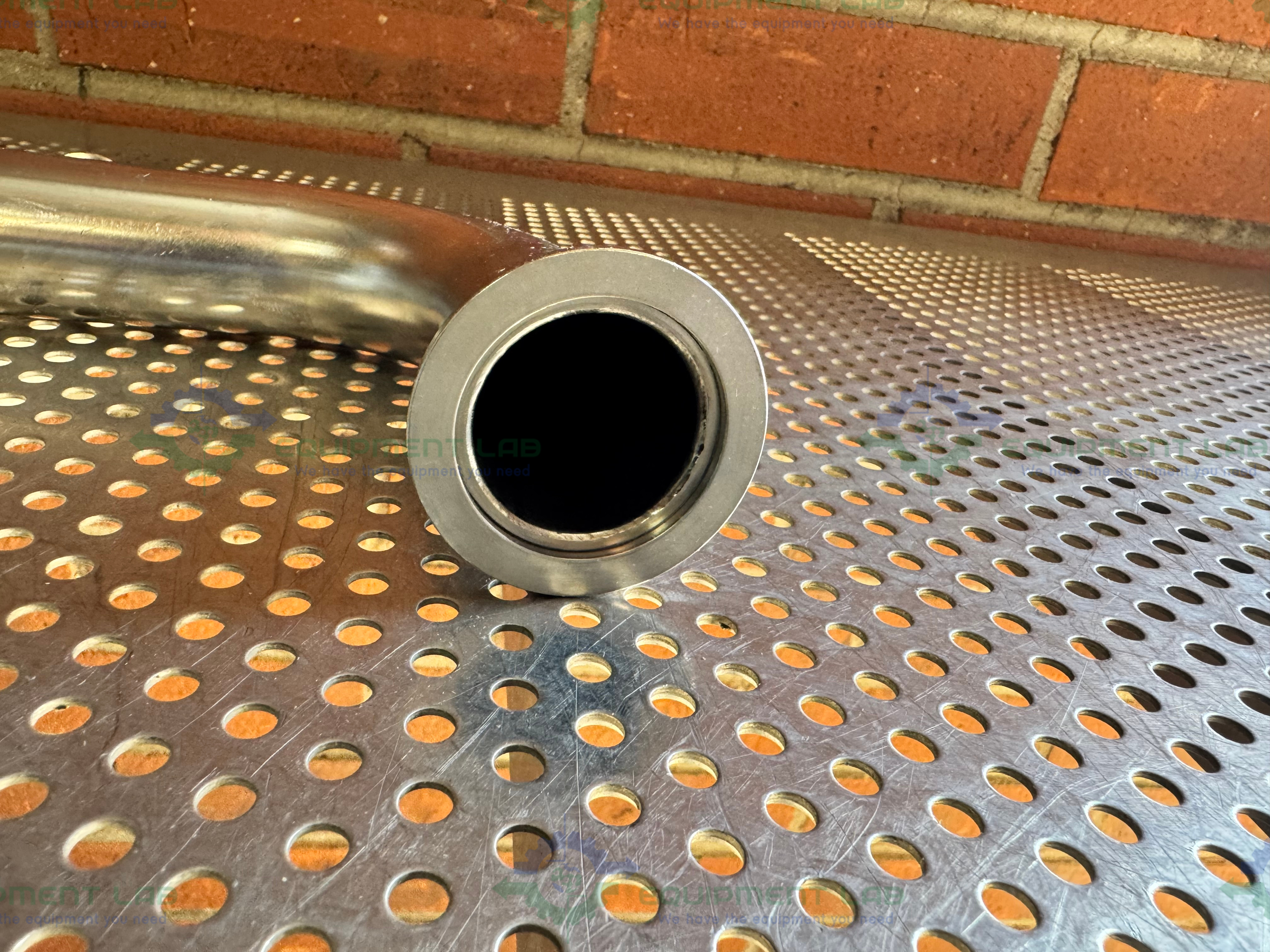 Used Stainless Steel U-Bend 3 Way Process Pipe w/ KF 40 to KF 16/10