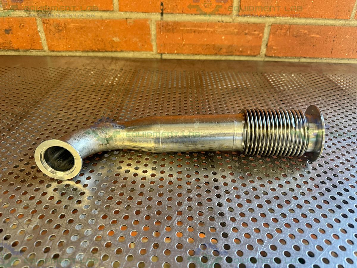 Used Stainless Steel KF50 to KF 40 Vacuum Bellow with 90 Degree Elbow