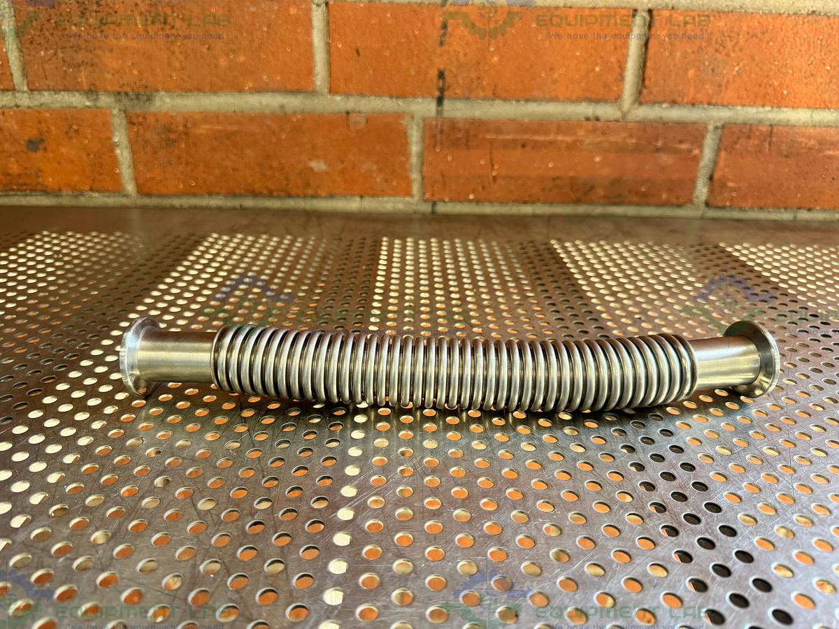 Used Stainless Steel Bellows Flexible Vacuum Hose 12" w/ KF 25 Fitting