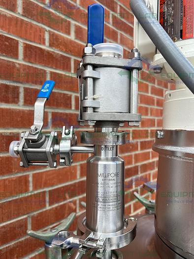 Used Precision 250 Liter Stainless Steel Jacketed Reactor 100 PSI w/ Top Mixer 1/2 HP