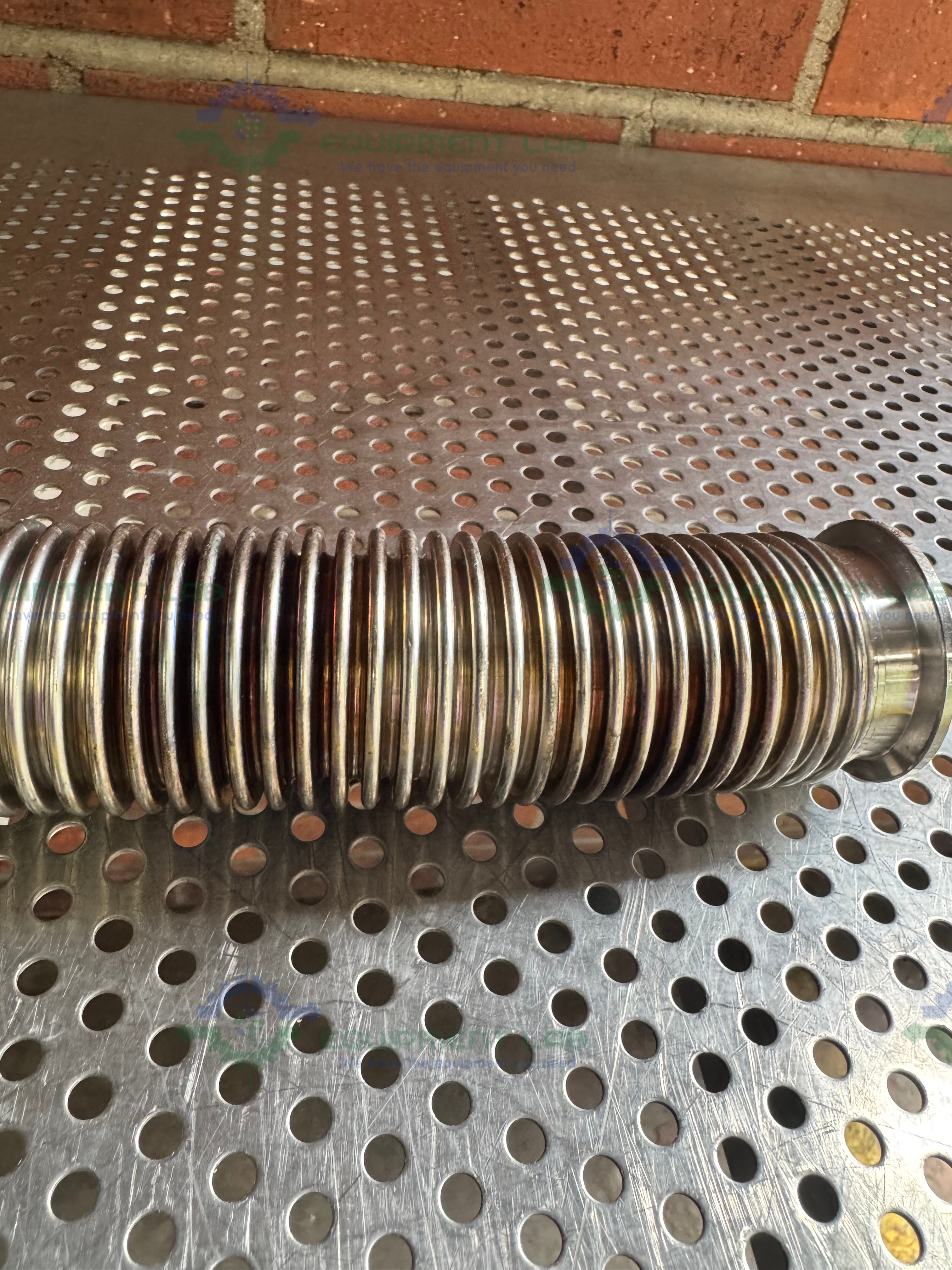 Used Stainless Steel Bellows Flexible Vacuum Hose 19" w/ KF 40 Fitting