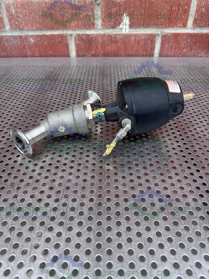 Used Gemu 554/25/D55 Pneumatic Angle Seat Globe Valve w/ 1" Sanitary Fitting