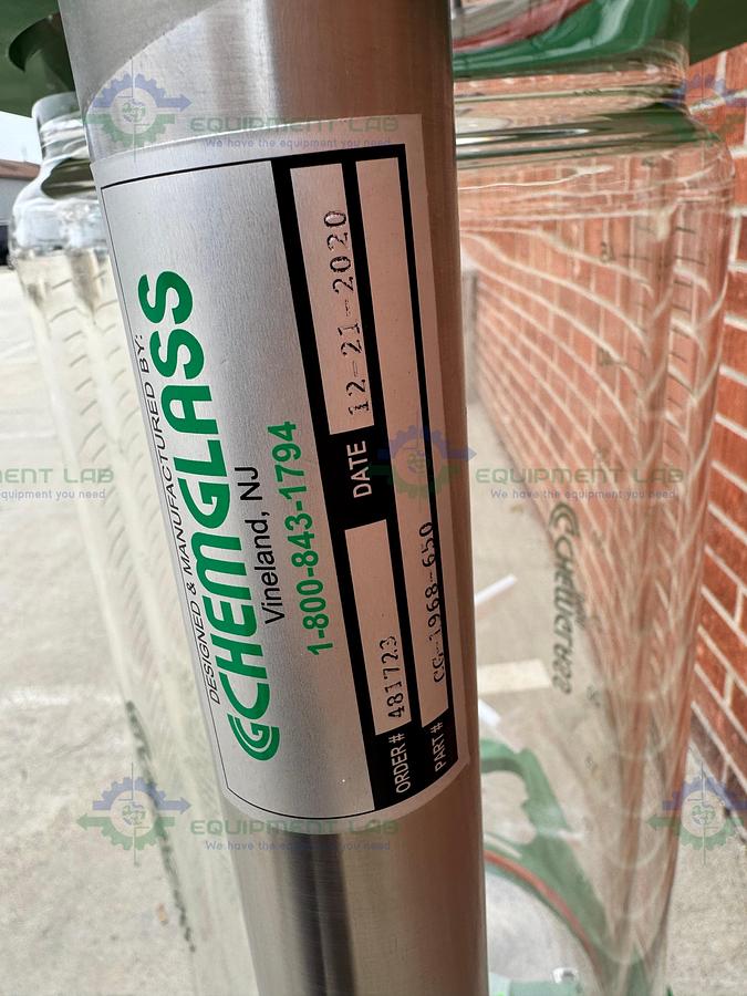 Chemglass 50 Liter Jacketed Glass Reactor w/ Zero Dead Space Drain Valve MFG 20