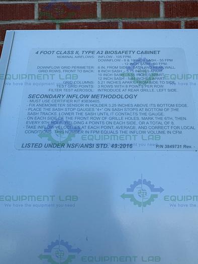 Used Labconco  302419101  Logic Plus Series Biosafety Cabinet 4 Ft Class II Type A2