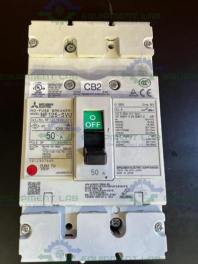 Used Lot of 2 - Mitsubishi Electric NF125-SVU No Fuse Circuit Breaker