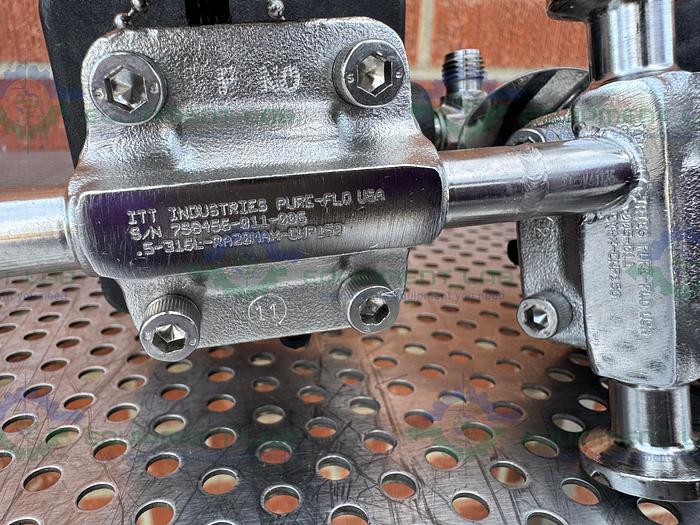 Used Lot of 2- ITT Pure Flo .5-316L- RA20MAX Diaphragm Valve  w/1/2" Sanitary Fitting