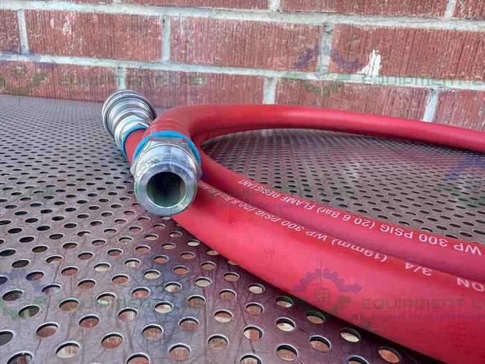 Used Swagelok Push On 124" Flame Resistant Hose 3/4” 300PSIG w/ Quick Release Fitting