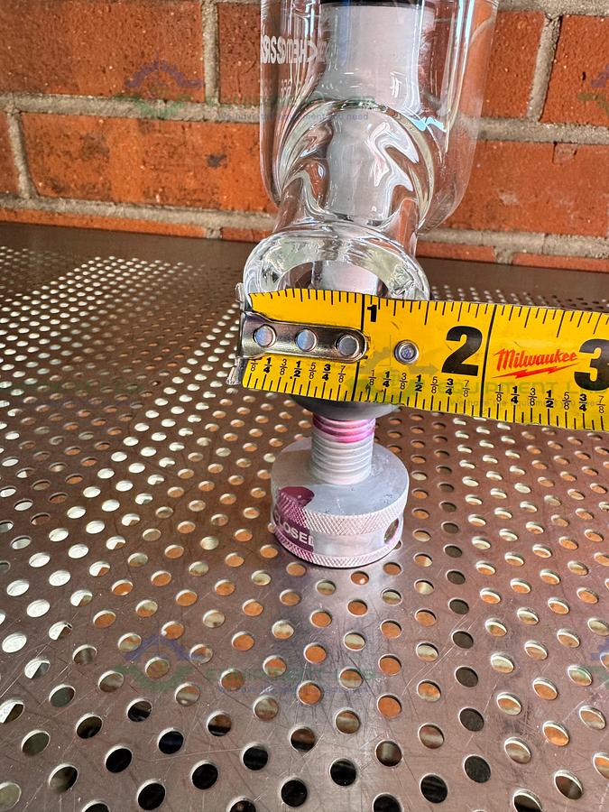 Used Chemglass 656 Zero Dead Space Valve w/ 2.5" OD Fitting