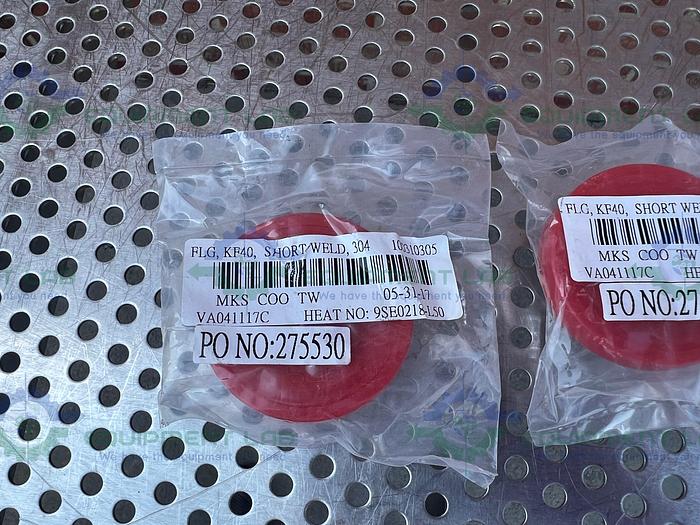 Used Lot of 2- MKS  100310305 ISO-KF Weld Stub Flange, NW40, 1.5" OD, 0.75" Length