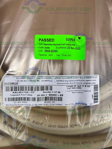 Used Masterflex I/P 89 Norprene High-Performance Precision Pump Tubing 25 Ft, 25mm