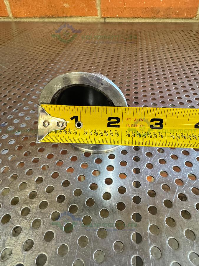 Used Stainless Steel 90 Degree KF 50 to KF 40 Elbow Nipple Vacuum Fitting