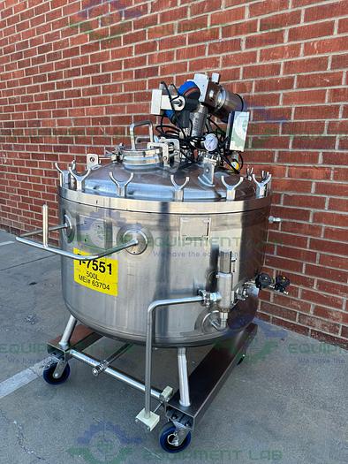 Used Northland 500 Liter Stainless Steel Jacketed Reactor FV/ 45 PSI w/ 0.5 HP Mixer