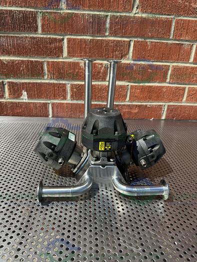 Used 3 ITT Pure Flo Advantage Stainless Steel Diaphragm Valve w/ 1" Sanitary Fittings